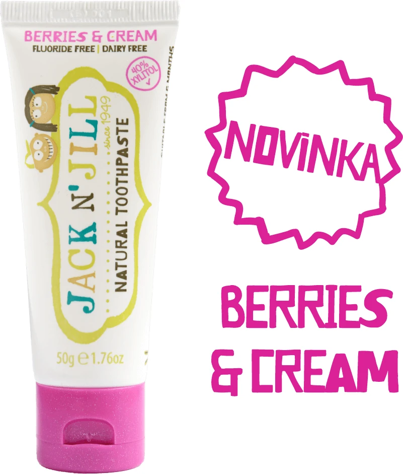 Jack N' Jill Pastă de dinți naturală Calendula BERRIES & CREAM, 50 g
