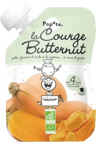 Popote capsulă organică de dovleac de butternut 120 g