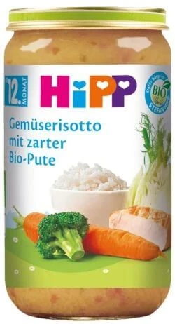 HiPP BIO Risotto de legume cu carne de curcan 250 g