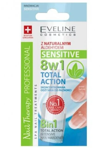 Eveline Nail Therapy 8in1 Total Action Balsam pentru unghii sensibile 12ml