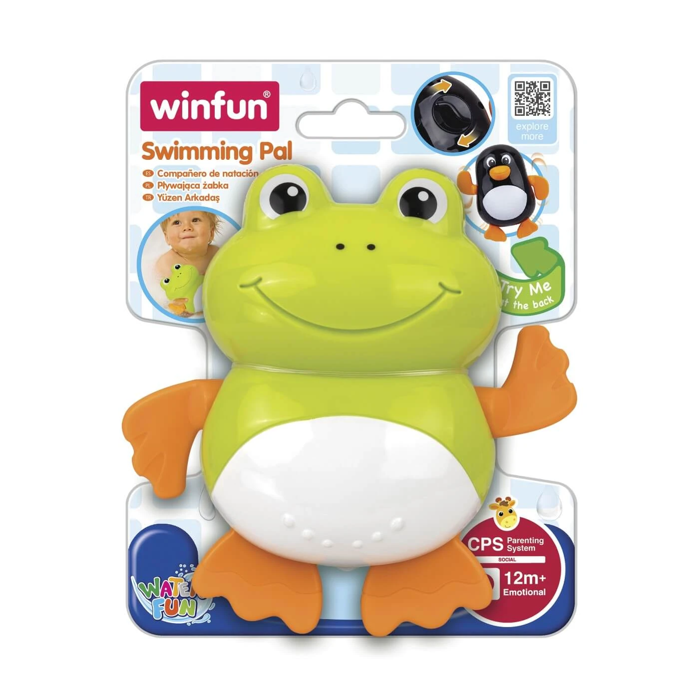 Jucarie de baie Broscuta Inatatoare, + 1 an, Winfun