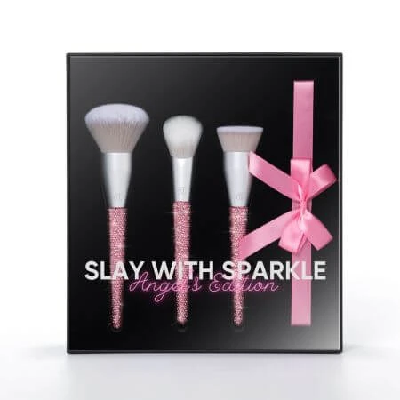 Set pensule makeup Slay With Sparkle Angel`s Edition, 3 bucati, Cucuta Beaty