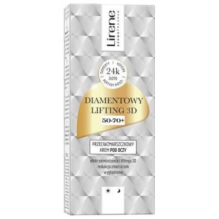 Crema anti-rid cu efect de lifting pentru zona ochilor Diamond Lifting 3D, 15 ml, Lirene