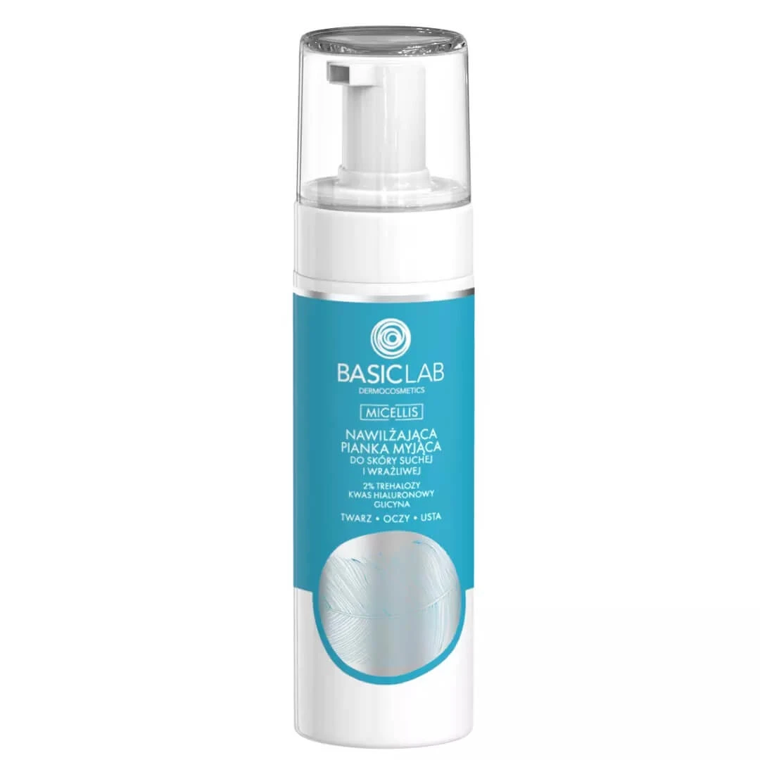 BasicLab Spumă de spălare hidratantă pentru piele uscată și sensibilă, 150ml