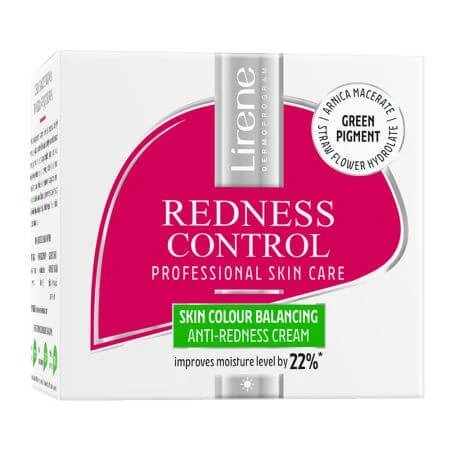 Crema uniformizare nuanta pentru fata, gat si decolteu Redness Control, 50 ml, Lirene