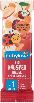 Babylove Baton cu mere și cireșe 1an+, 25 g