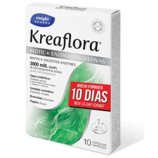 Kreaflora Fiotic+ Enzime digestive 10 capsule