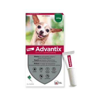 ADVANTIX PIPETE DE DEPARAZITARE 0,4 CÂINE PÂNĂ LA 4KG 1 PIPETĂ