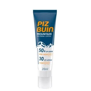 Piz Buin Mountain Protecție solară SPF50+ + ruj SPF30 Pachet solar 20ml + 2,3ml
