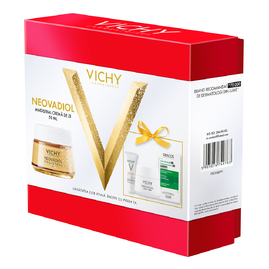 Trusa Xmas Crema de zi Novadiol Magistral, 50 ml, Vichy