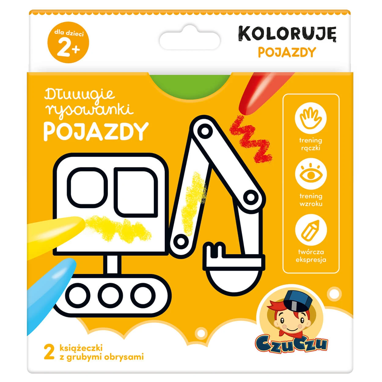 CzuCzu Carte de colorat cu desen lung Sunt vehicule de colorat, 2 cărți pentru copii, de la 2 ani