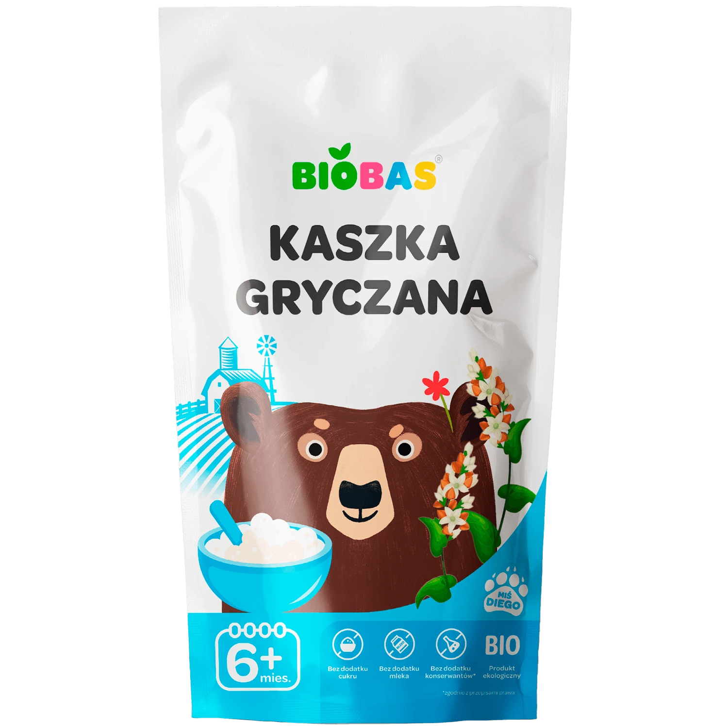 BioBas Terci de hrișcă Bio, fără zahăr adăugat, de la 6 luni, 200 g