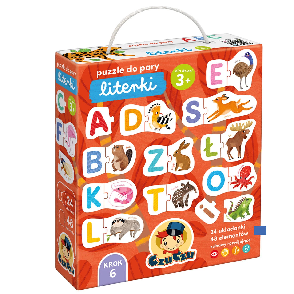 CzuCzu Paired Puzzles Letters, puzzle-uri pentru copii, de la 3 ani, 48 elemente
