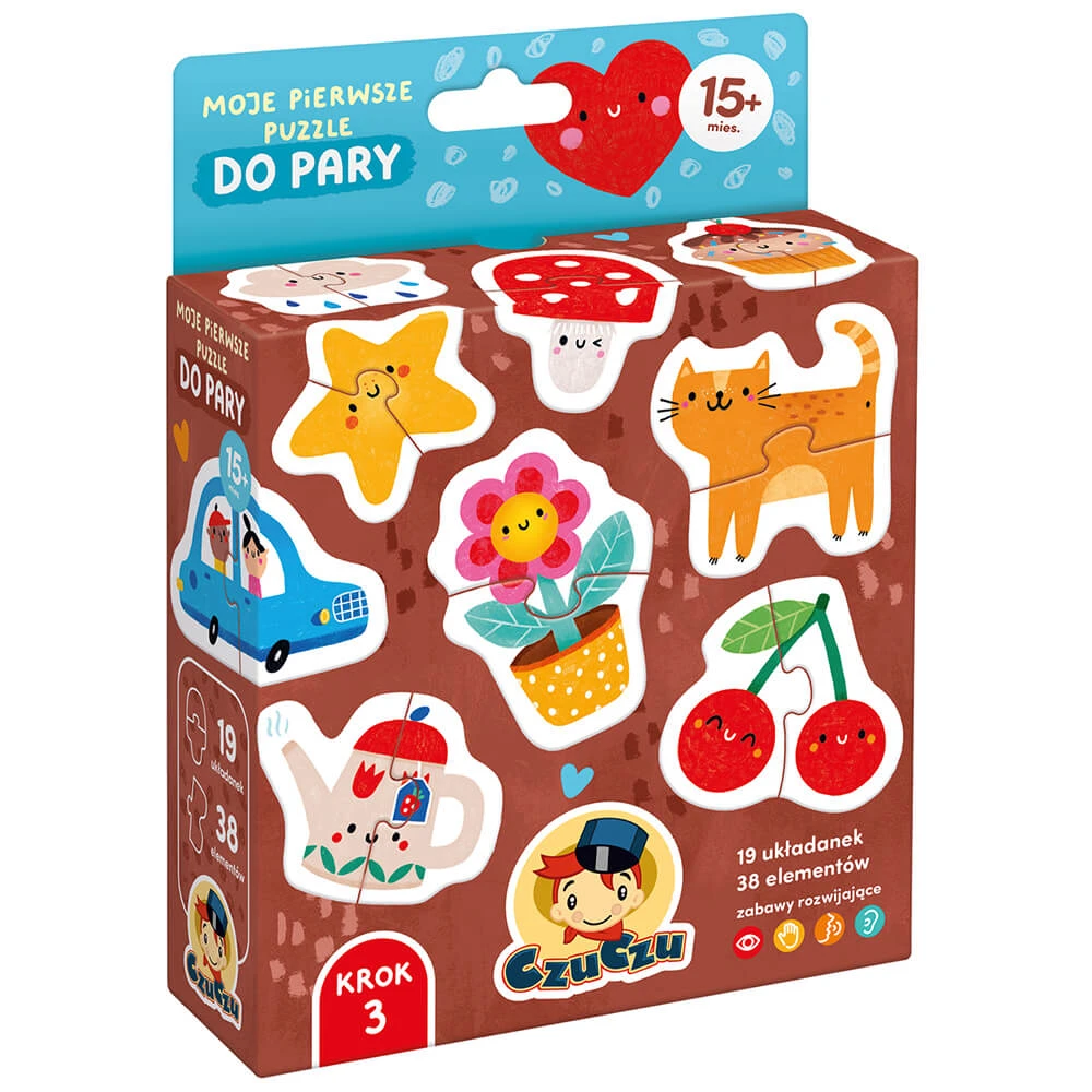 CzuCzu Primul meu puzzle Jigsaw Pentru perechi, puzzle-uri pentru copii, de la 15 luni, 38 piese