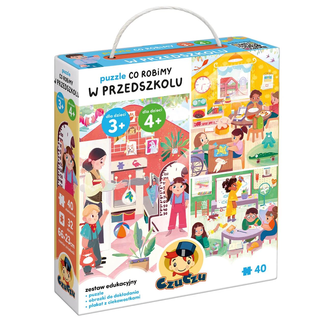 CzuCzu Ce facem la grădiniță, puzzle-uri pentru copii, 3-4 ani, 40 elemente
