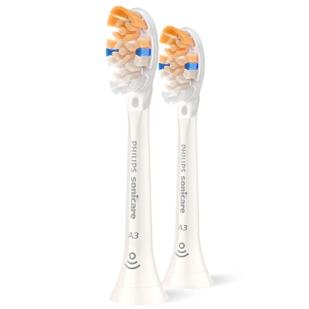 Philips, vârfuri de schimb pentru periuța de dinți sonică Sonicare A3 Premium All-in-One, alb, 2 bucăți