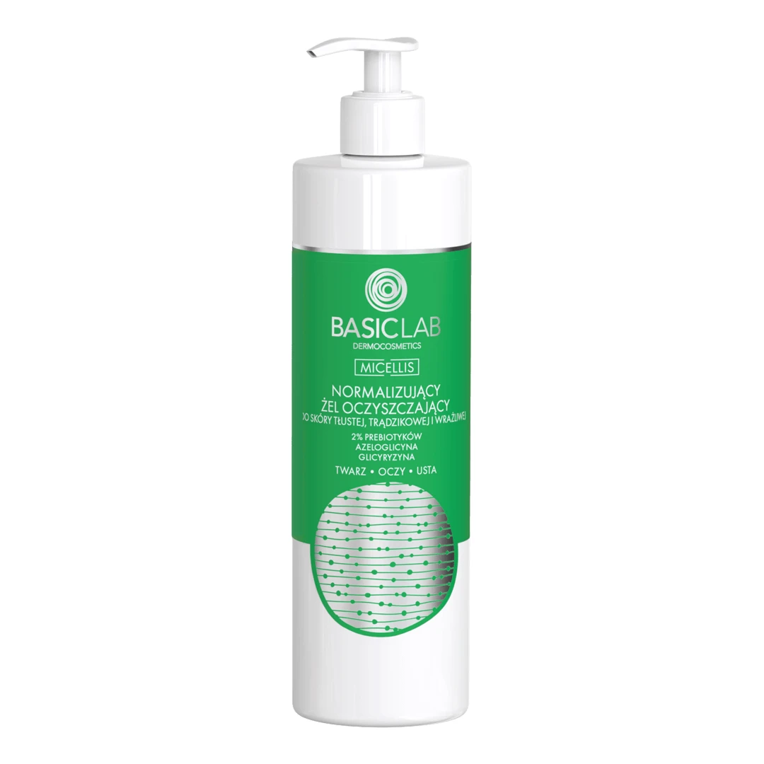 BasicLab Micellis, gel de curățare normalizant pentru ten gras, acneic și sensibil, 300 ml