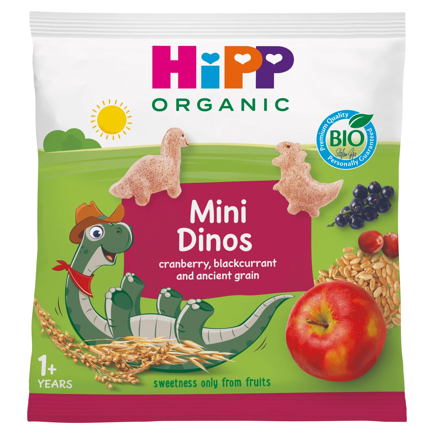 HiPP Crunchy Dinosaurs Bio, fructat, după 1 an, 30 g