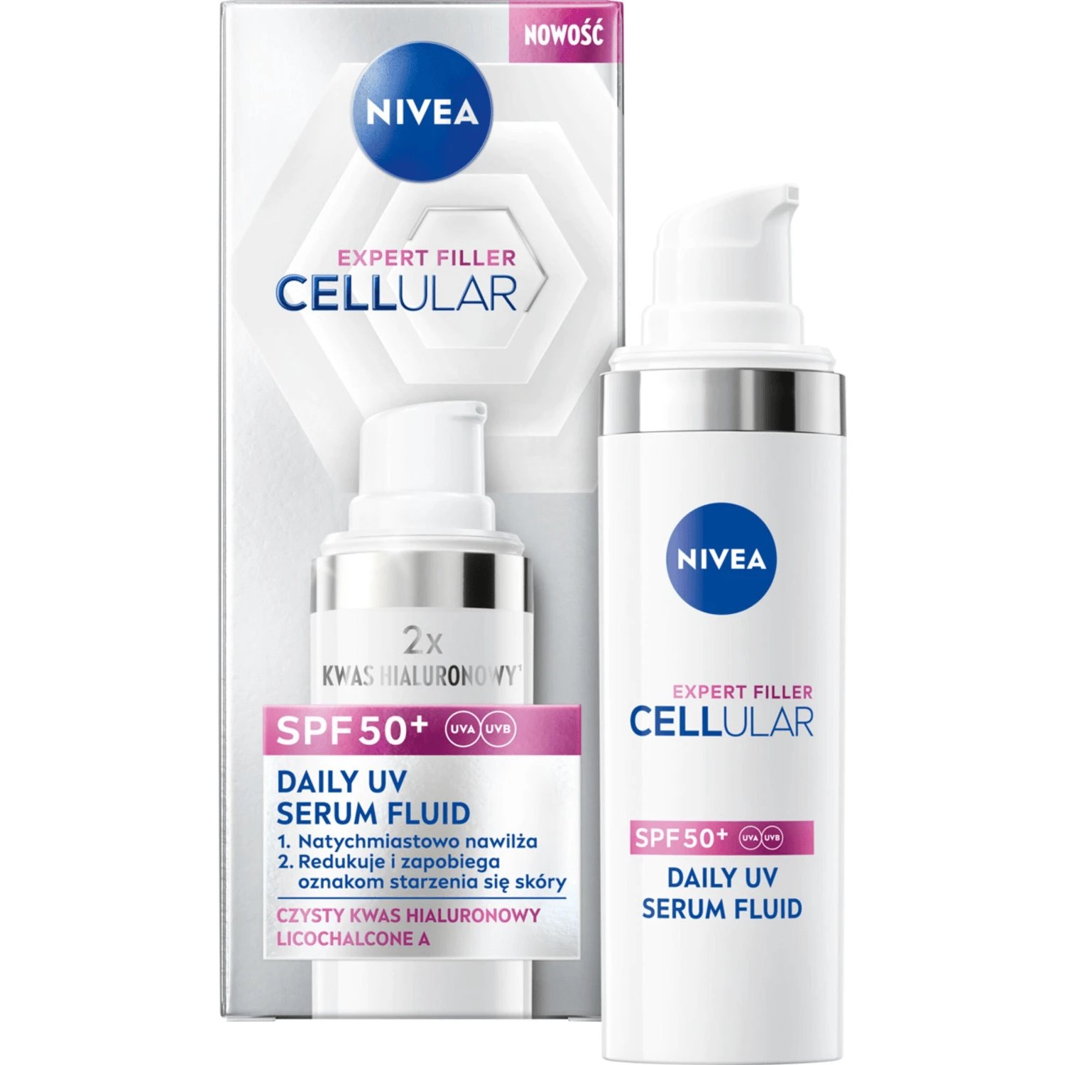 Nivea Cellular Expert Filler Daily UV Serum Fluid, ser pentru corectarea semnelor de îmbătrânire a pielii, SPF 50+, 30 ml