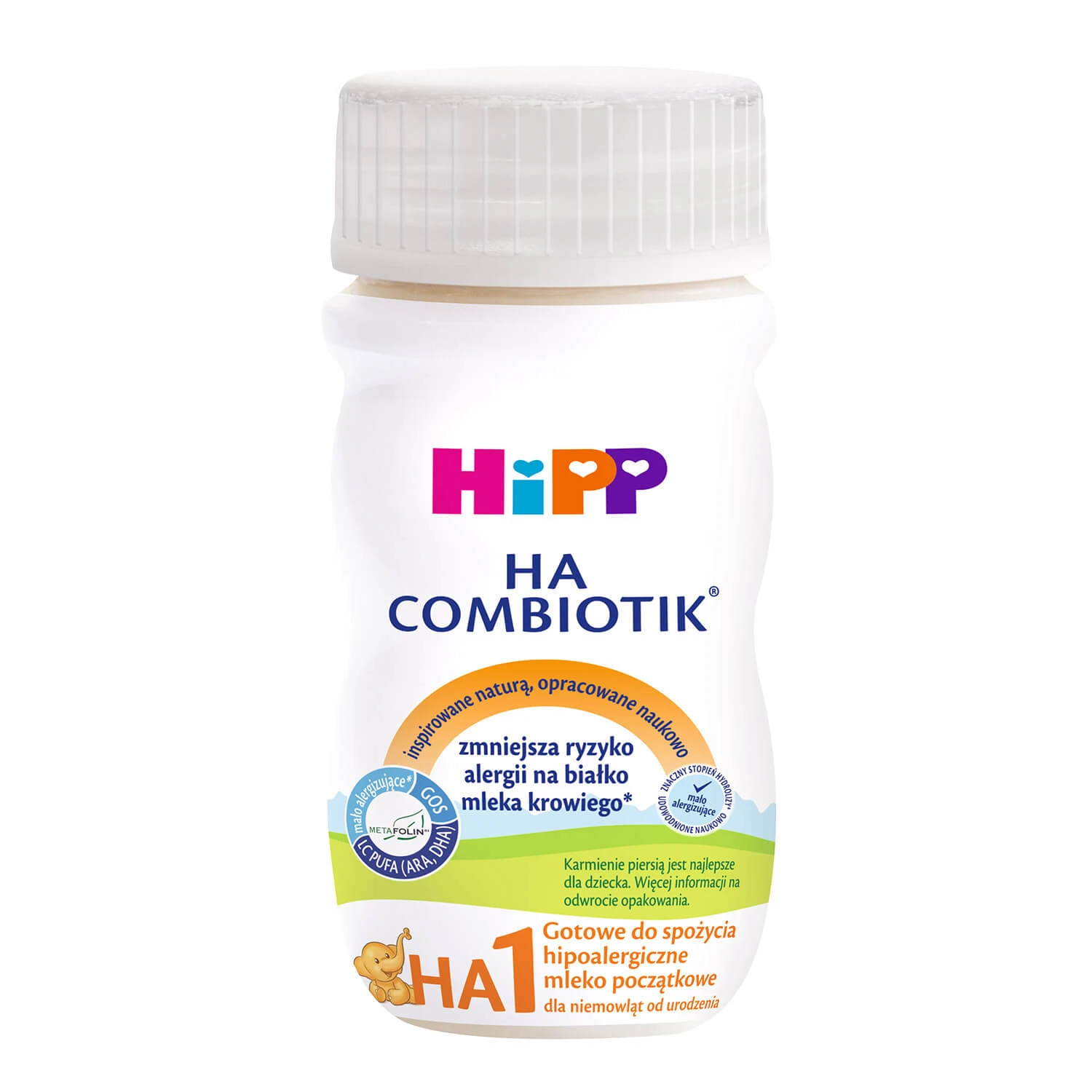 HiPP HA 1 Combiotik, lapte hipoalergenic pentru sugari, gata de hrănire, de la naștere, 90 ml