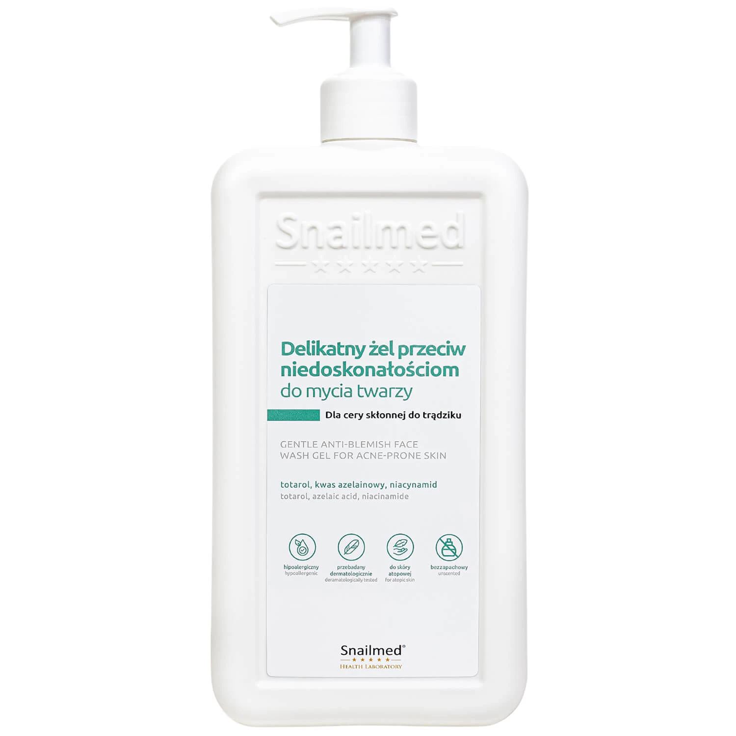 Snailmed, gel delicat de curățare facială împotriva imperfecțiunilor, piele predispusă la acnee, 480 ml