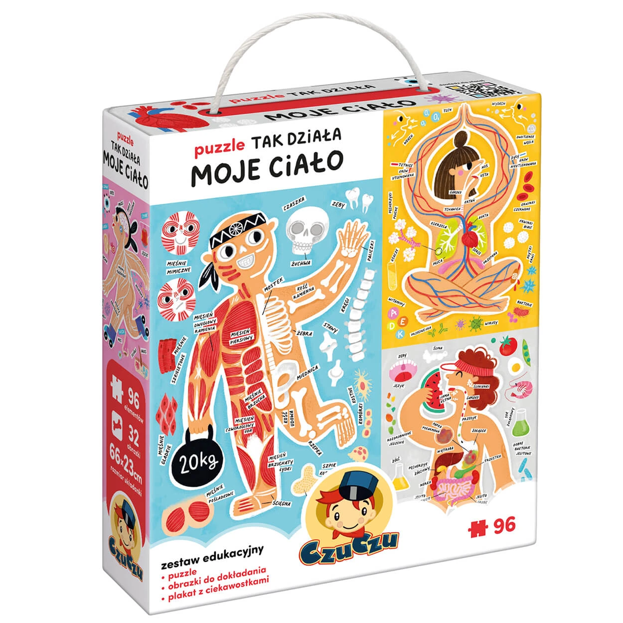 CzuCzu Așa funcționează corpul meu, puzzle-uri pentru copii, de la 5 ani, 128 elemente