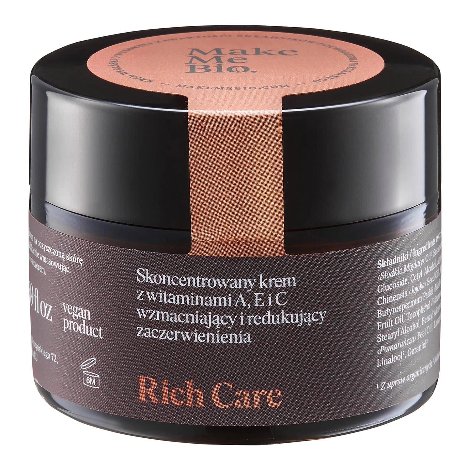 Make Me Bio Rich Care, cremă concentrată cu vitaminele A, E și C pentru întărirea și reducerea roșeață, 50 ml