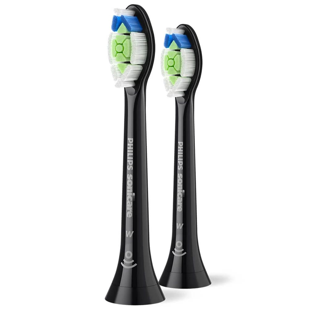 Philips, vârfuri de schimb pentru periuța de dinți sonică Sonicare W2 Optimal White, negru, 2 bucăți