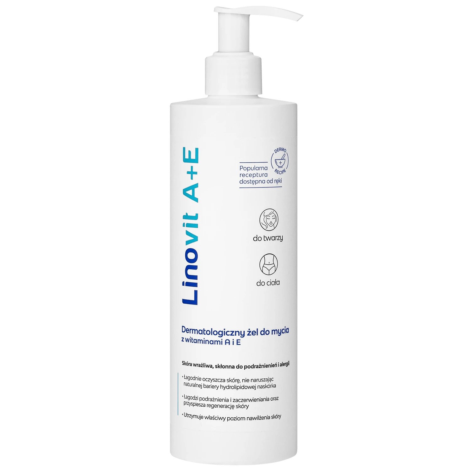Linovit A+E, gel dermatologic de spălare cu vitamine, 400 ml