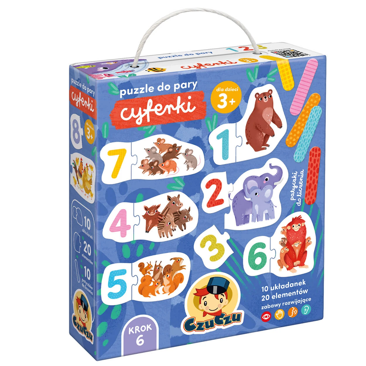 CzuCzu Paired Puzzles Numere, puzzle-uri pentru copii, de la 3 ani, 48 elemente