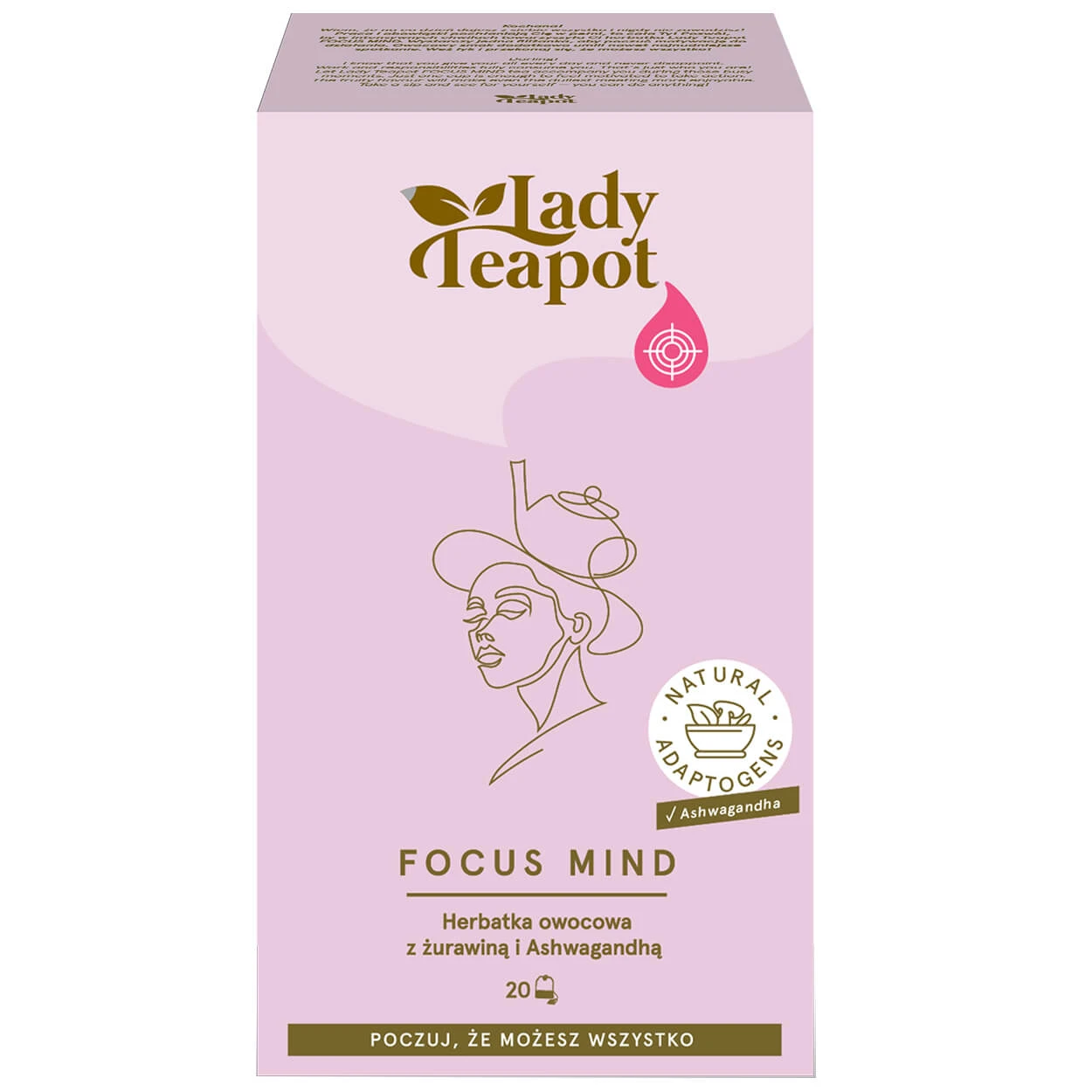 Lady Teapot Focus Mind, ceai de fructe cu merișor, 20 pliculețe