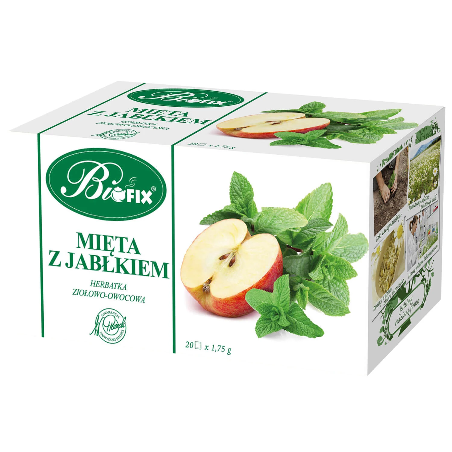 Bi Fix Mentă cu mere, ceai de plante și fructe, 1,75 g x 20 pliculețe