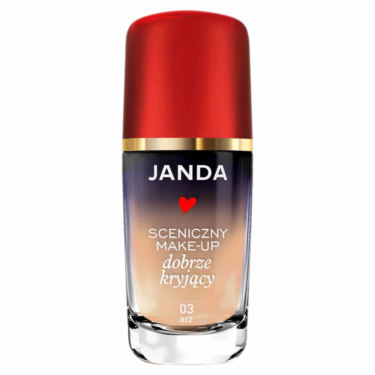 Janda, machiaj de scenă, fond de ten, acoperire bună, 03 bej, 30 ml