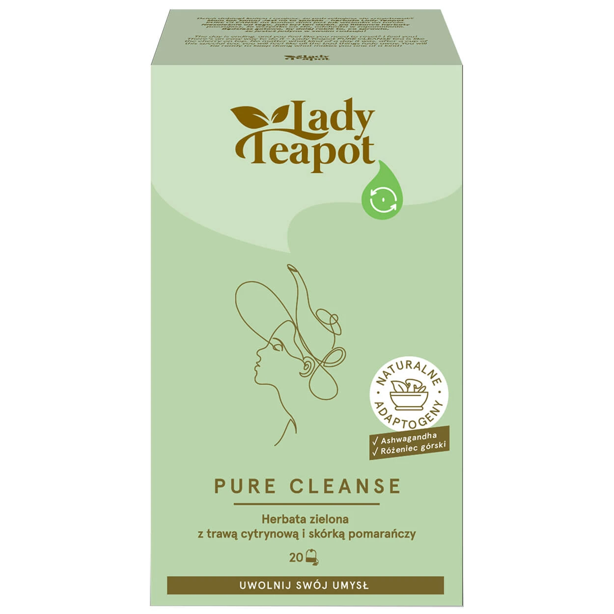 Lady Teapot Pure Cleanse, ceai verde de lămâie, 20 pliculețe