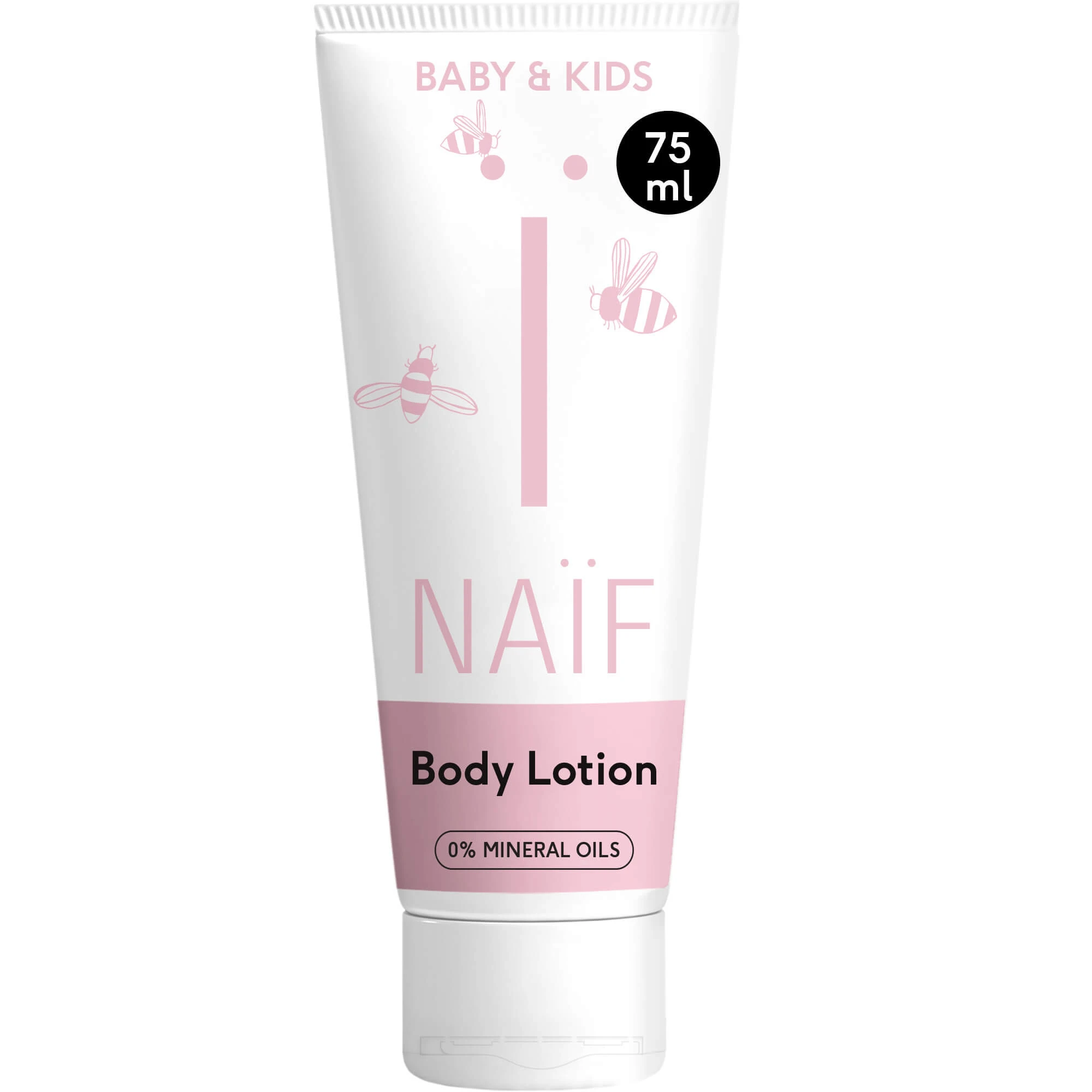 Naif Baby & Kids, lapte de corp hidratant pentru bebeluși și copii din prima zi, 75 ml