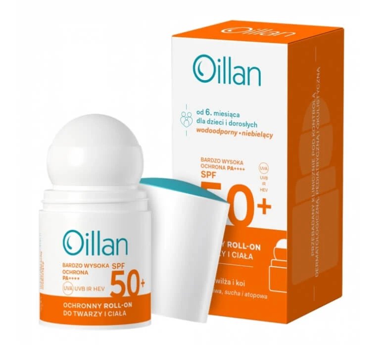 Oillan Protective Face and Body Roll-on cu SPF50+, 50 ml