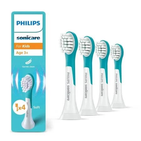 Rezerve periuta electrica pentru copii 3+, 4 bucati, Philips Sonicare