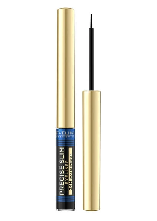 Eveline Cosmetics Precise Slim Eye Liner de lungă durată Vinyl Black, 2 ml