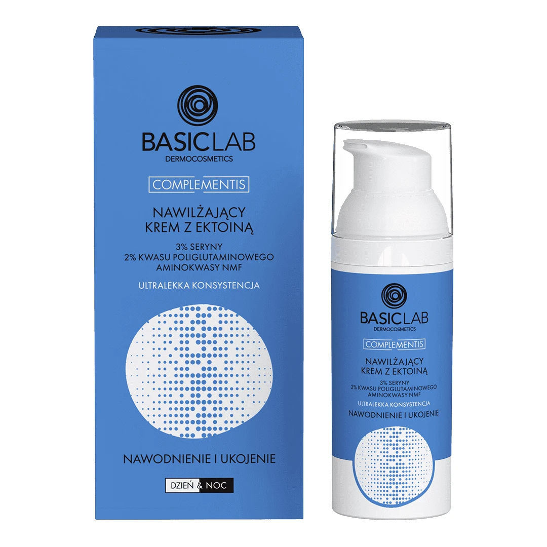BasicLab Complementis, cremă hidratantă cu ectoină, hidratare și calmare, textură ultraușoară, 50 ml