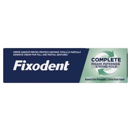 Crema adeziva pentru proteza dentara Complete Strong Hold Extra Fresh, 47 g, Fixodent