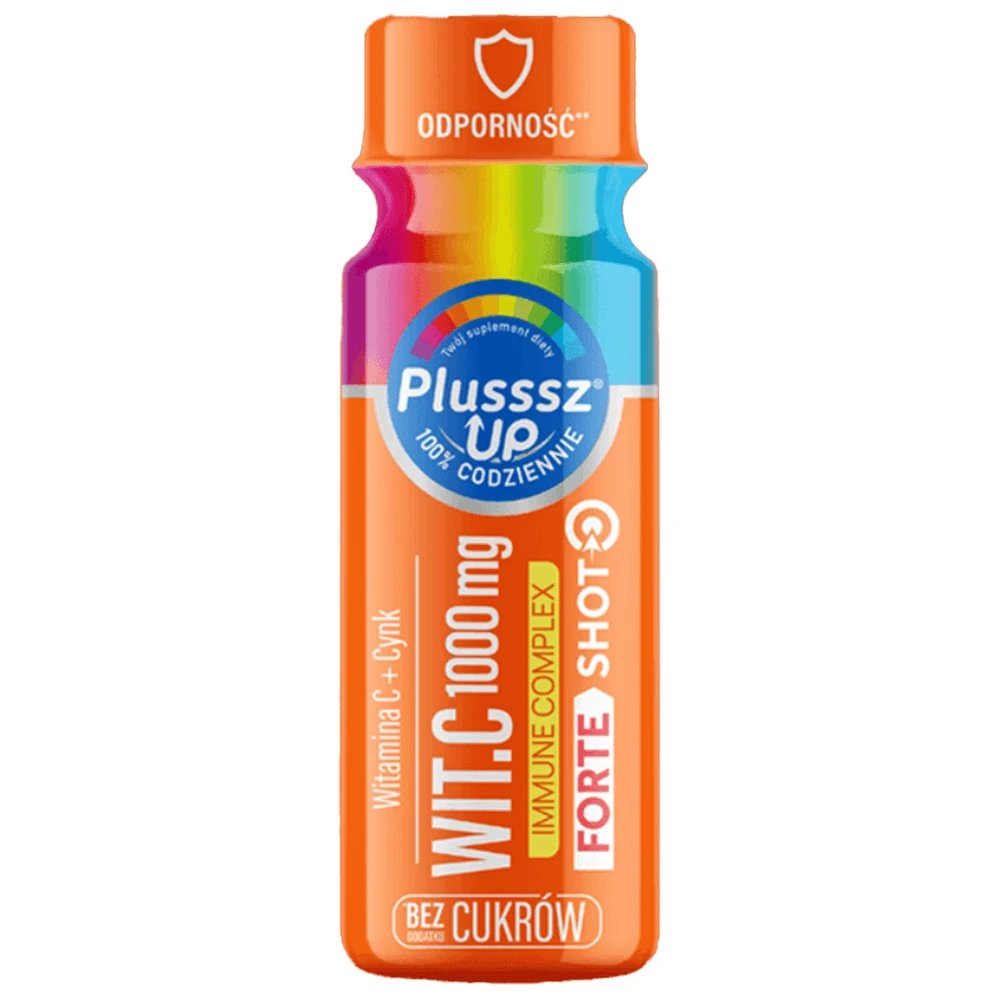 Plusssz Up Vit C 1000 Immune Complex Forte Shot, aromă de coacăze negre, 50 ml
