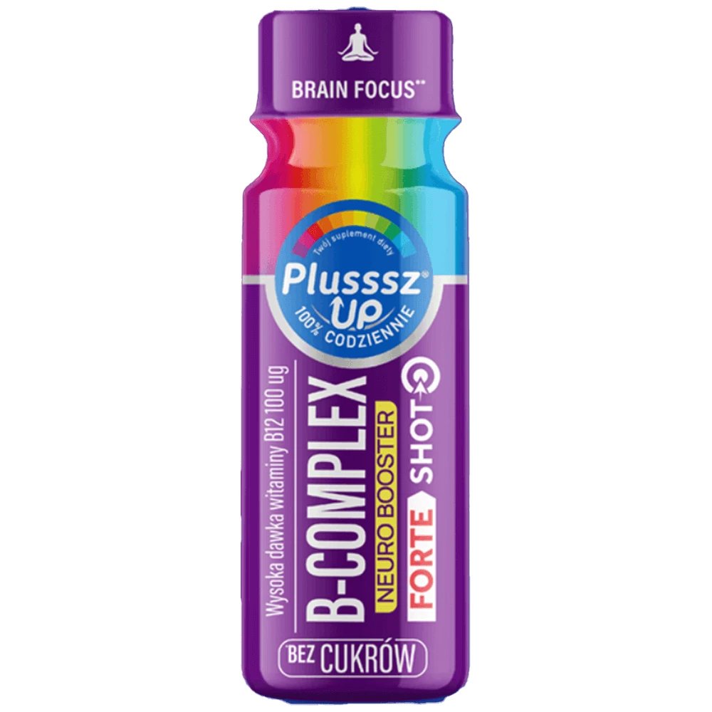 Plusssz Up B-Complex Neuro Booster Forte Shot, aromă de zmeură, 50 ml