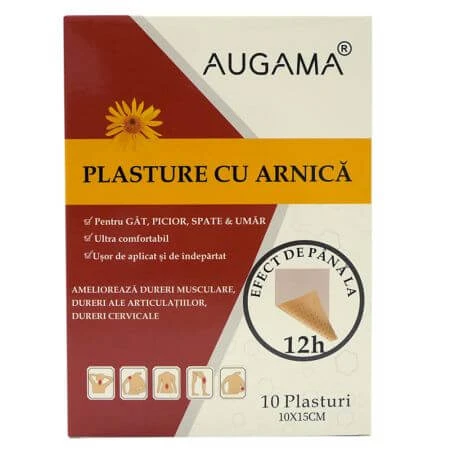 Plasturi cu arnica Auguma, 10x15 cm, 10 bucati, Henan Kangdi Medical