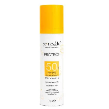 Crema pentru fata protectoare cu vitamina C si SPF50, 75 g, Se:Reskin