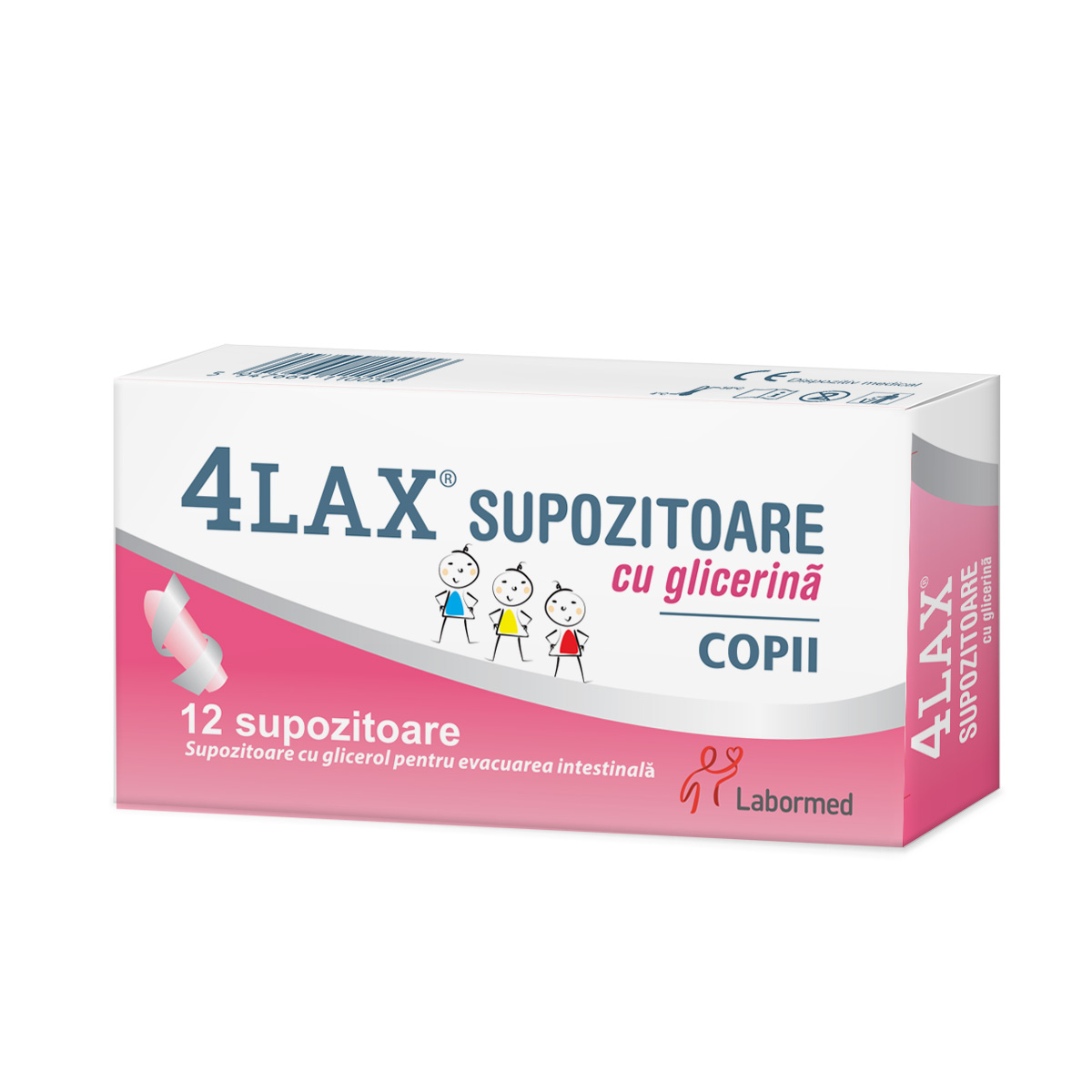 Supozitoare cu glicerina pentru copii 4Lax, 12 bucati, Labormed