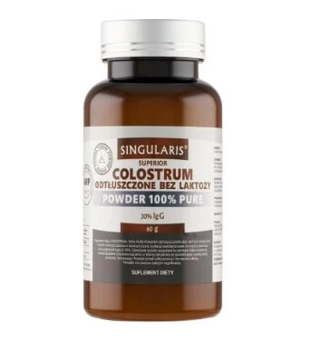Singularis, Pulbere de colostru deoxigenat fără lactoză 100% pură 30% Ig G, 60 g