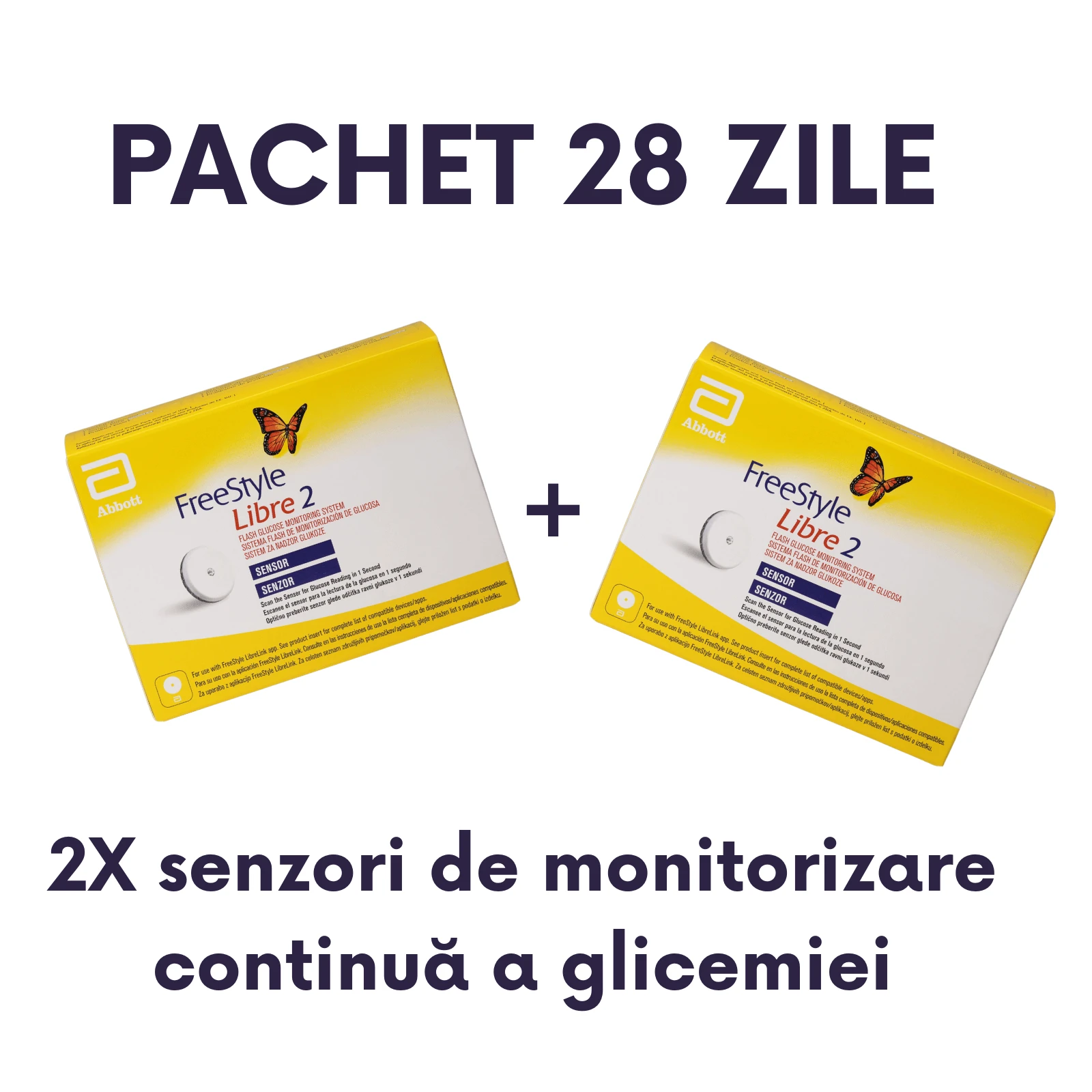 2X Freestyle Libre 2  Senzor glicemie CGM - pachet 28 zile