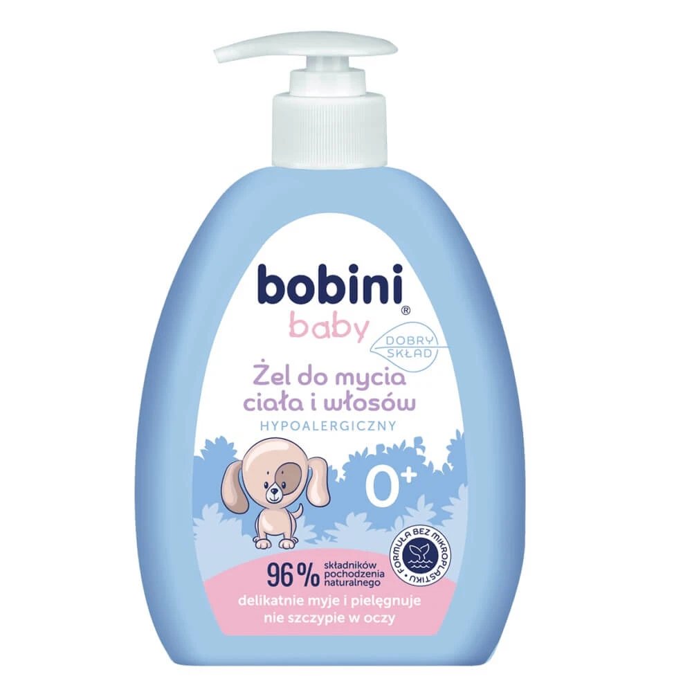 Gel de spălare hipoalergenic pentru corp și păr Bobini Baby, 300ml