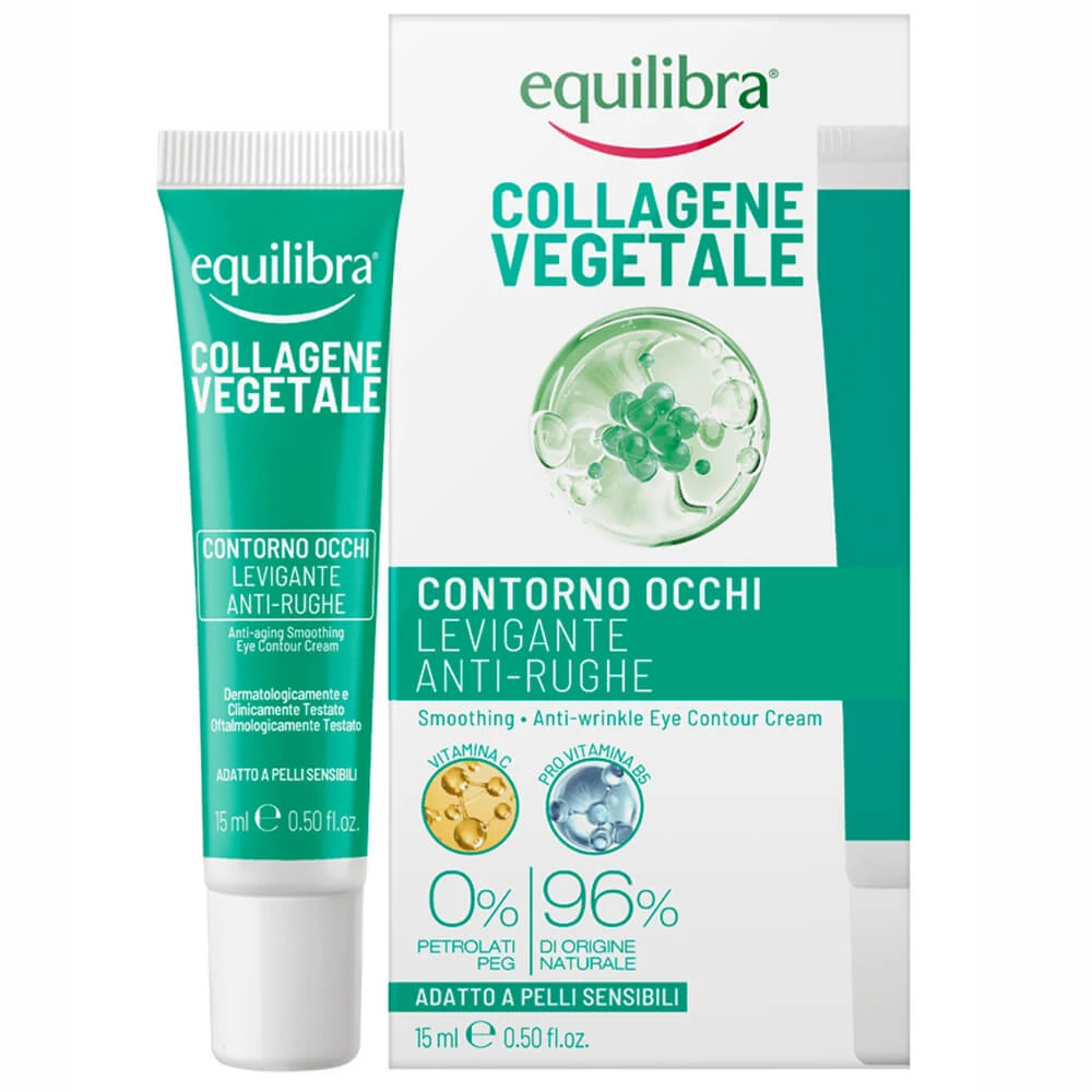 Equilibra Collagene Vegetale, cremă de ochi antirid netezitoare cu colagen vegetal, 15 ml