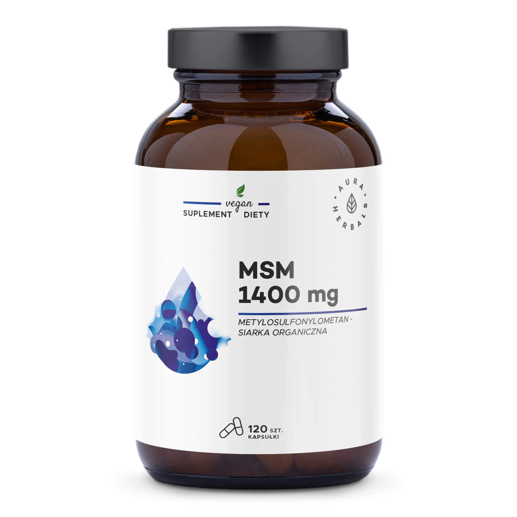 Aura Herbals MSM 1400 mg, sulf organic, 120 capsule